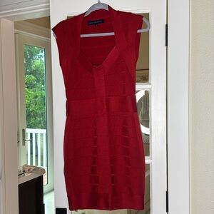 Women’s French Connection Bandage Dress in Sierra Red Slimming mini size 10